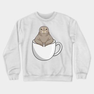 Seal with Coffee cup Crewneck Sweatshirt